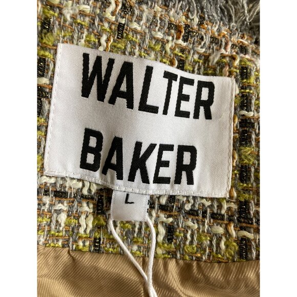 Walter Baker Women's Large Houndstooth Jacket with Fringed Collar - New With Tag - Picture 5 of 6
